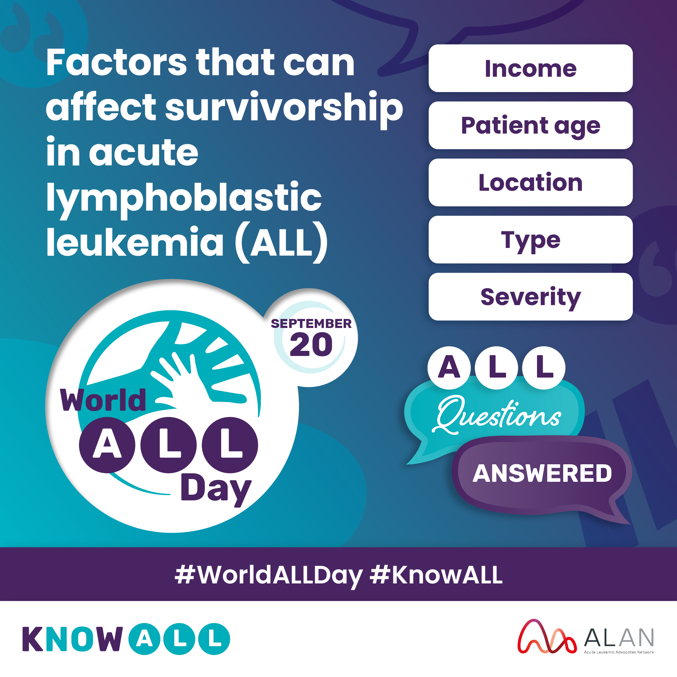 Factors affecting survivorship in ALL